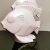 Hot Pamono Art Deco French Sculpture of Two Fish in Craquelé Porcelain