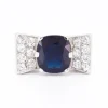 Hot Pamono Art Deco French Tank Ring in Gold, Sapphire and Diamonds, 1920s