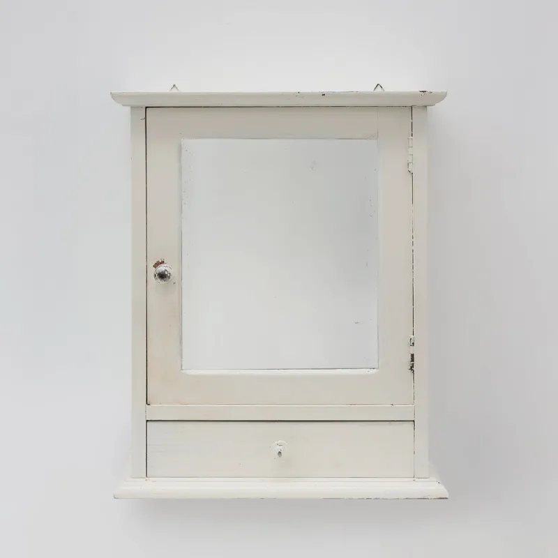 Pamono Art Deco French White Oak Mirrored Medicine Cabinet, 1920s> Shelves & Wall Units