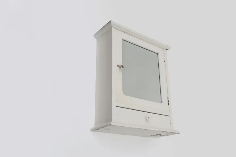 Pamono Art Deco French White Oak Mirrored Medicine Cabinet, 1920s> Shelves & Wall Units