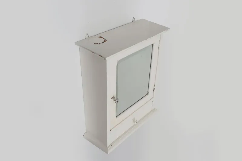 Pamono Art Deco French White Oak Mirrored Medicine Cabinet, 1920s> Shelves & Wall Units