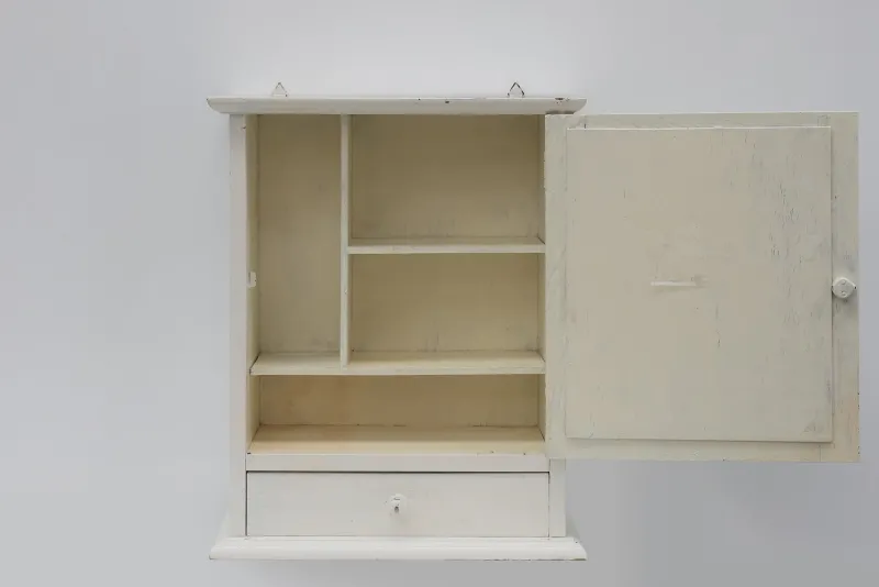 Pamono Art Deco French White Oak Mirrored Medicine Cabinet, 1920s> Shelves & Wall Units