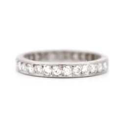 New Pamono Art Deco Full Circle Diamond Wedding Band, 20th Century
