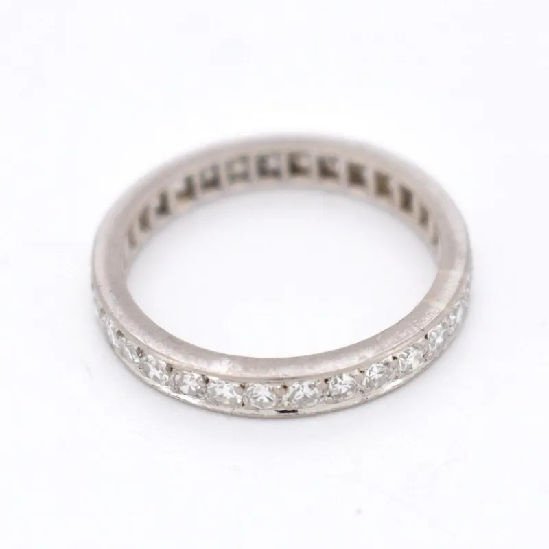 New Pamono Art Deco Full Circle Diamond Wedding Band, 20th Century