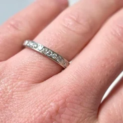 New Pamono Art Deco Full Circle Diamond Wedding Band, 20th Century