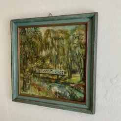 Pamono Art Deco German Landscape Painting, 1920s, Oil on Wood, Framed> Art Deco