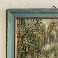 Pamono Art Deco German Landscape Painting, 1920s, Oil on Wood, Framed><noscript><img width=