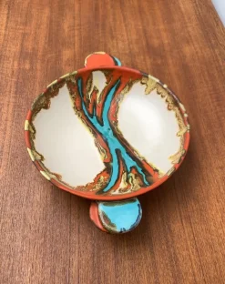 Pamono Art Deco German Pottery Bowl from Carstens Uffrecht Keramik, 1930s><noscript><img width=