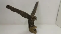 Pamono Art Deco German Wooden Eagle Sculpture, 1920s><noscript><img width=