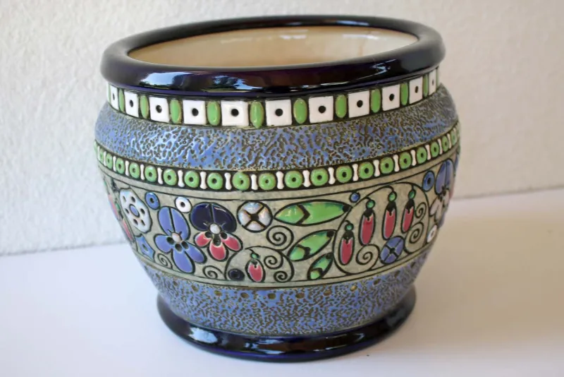 Clearance Pamono Art Deco Glazed Ceramic Planter, 1910
