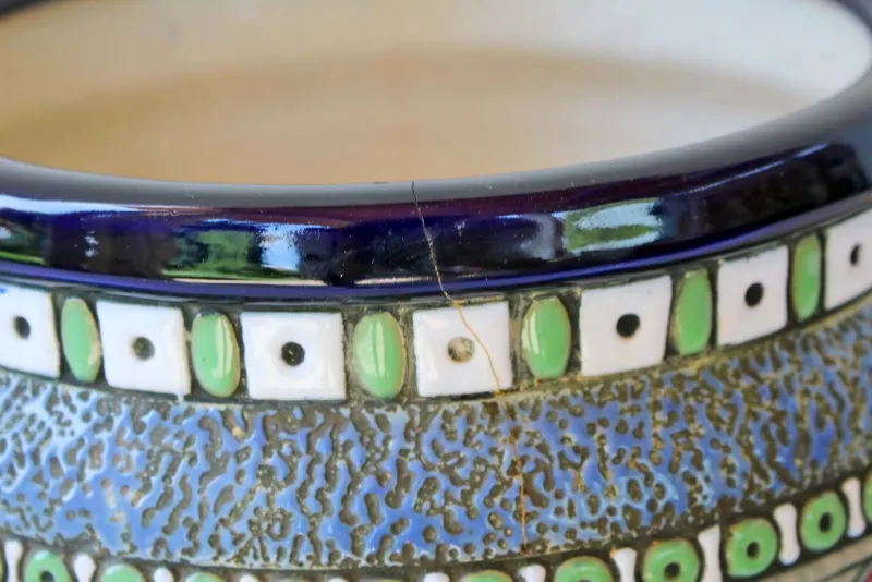 Clearance Pamono Art Deco Glazed Ceramic Planter, 1910