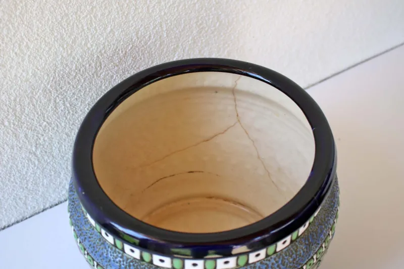 Clearance Pamono Art Deco Glazed Ceramic Planter, 1910