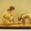 Pamono Art Deco Glazed Ceramic Sculpture by Charles Lemanceau> Art Deco