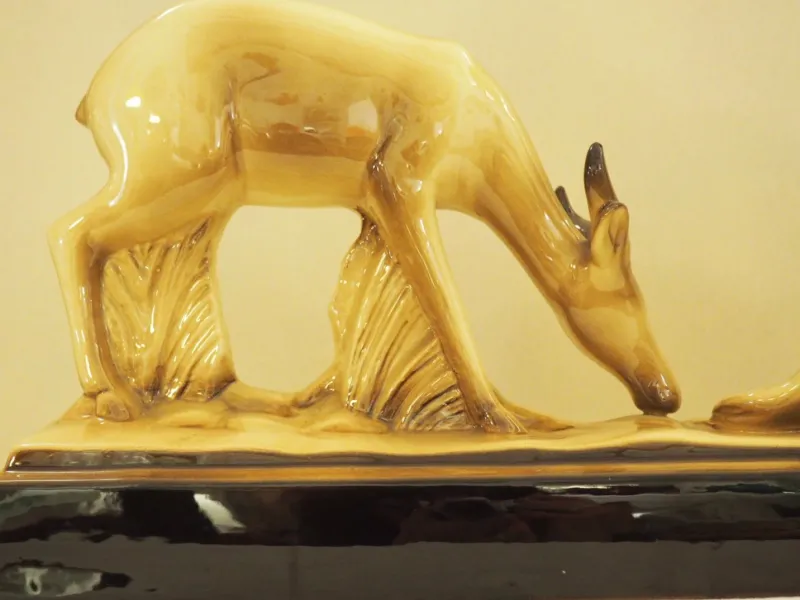 Pamono Art Deco Glazed Ceramic Sculpture by Charles Lemanceau> Art Deco