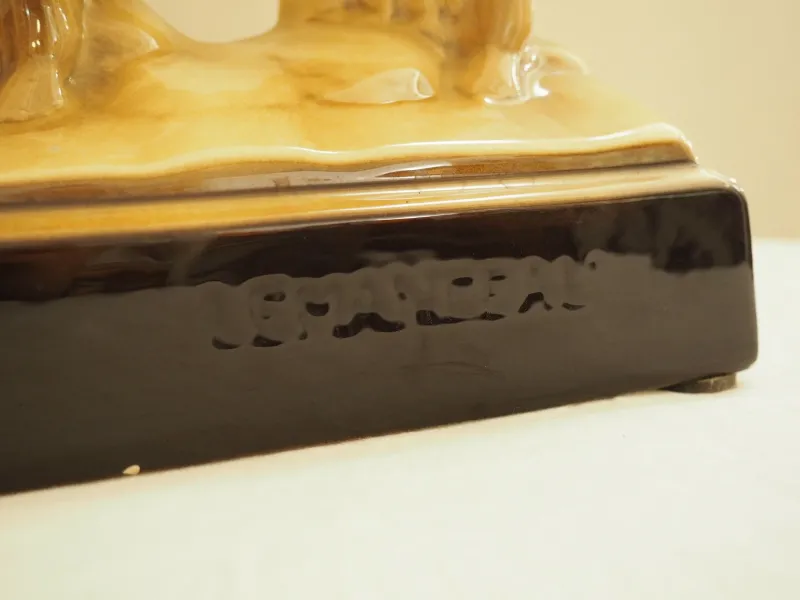 Pamono Art Deco Glazed Ceramic Sculpture by Charles Lemanceau> Art Deco