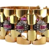 Pamono Art Deco Gold Bracelet with Diamond Chips, Rubies and Silver-Plated Central Links> Bracelets