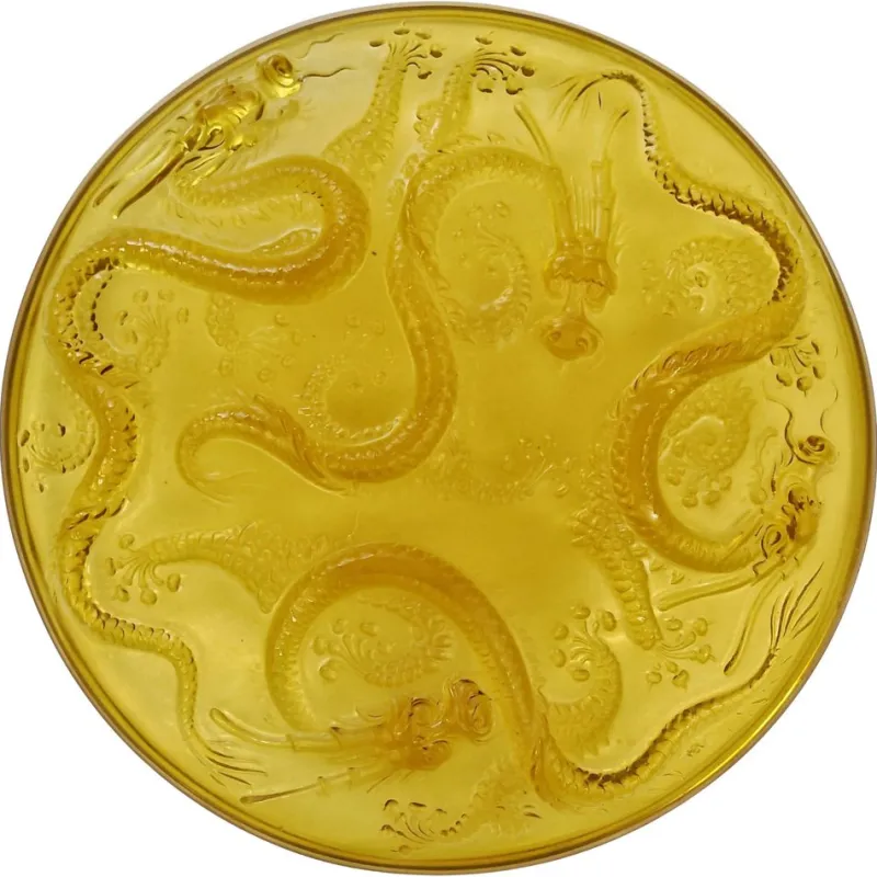 Outlet Pamono Art Deco Golden Dragon Glass Bowl by Josef Inwald, 1930s