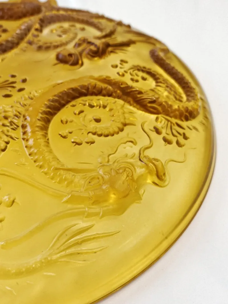Outlet Pamono Art Deco Golden Dragon Glass Bowl by Josef Inwald, 1930s