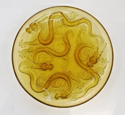Outlet Pamono Art Deco Golden Dragon Glass Bowl by Josef Inwald, 1930s