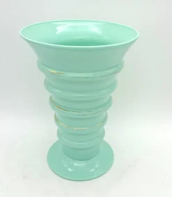 Clearance Pamono Art Deco Green Jadeite Art Glass Vase, 1920s