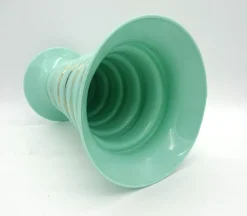Clearance Pamono Art Deco Green Jadeite Art Glass Vase, 1920s
