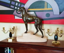 Outlet Pamono Art Deco Greyhound Sculpture by Jules Edmond Masson for Max Le Verrier, 1930s