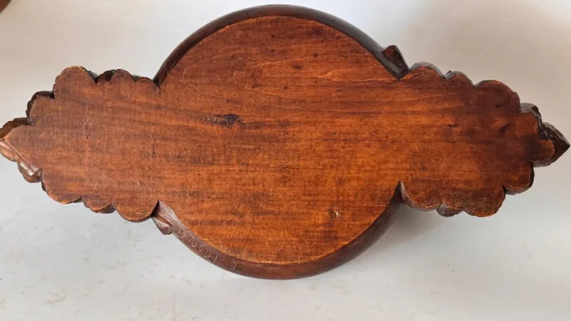 Clearance Pamono Art Deco Hand-Carved Wooden Fruit Basket, France, 1930s