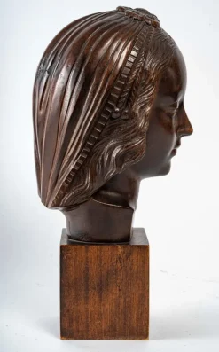 Best Pamono Art Deco Head of a Woman Wood Sculpture, 1930s