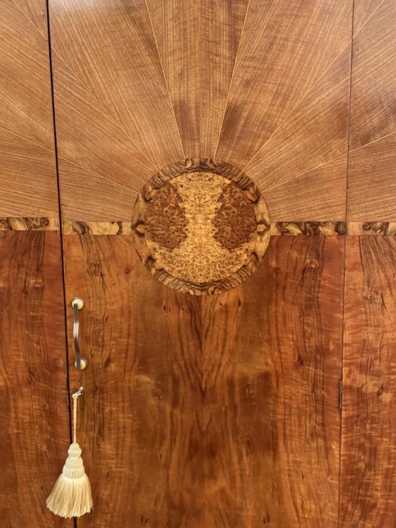 Pamono Art Deco Hexagonal Topped Walnut Wardrobe, 1930s> Cabinets & Wardrobes