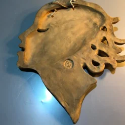 Outlet Pamono Art Deco Hungarian Ceramic Wall Mask by Dr Rank Rezso, 1930s