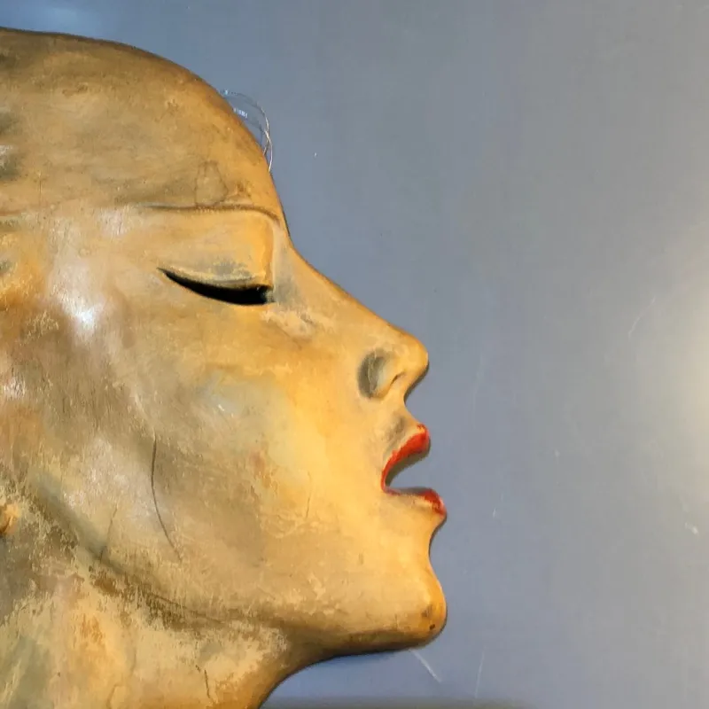 Outlet Pamono Art Deco Hungarian Ceramic Wall Mask by Dr Rank Rezso, 1930s