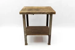 Pamono Art Deco Industrial Steel and Wood Work Table, 1940s> Worktables & Workbenches
