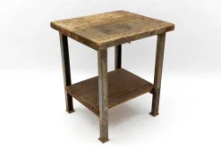 Pamono Art Deco Industrial Steel and Wood Work Table, 1940s><noscript><img width=