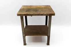 Pamono Art Deco Industrial Steel and Wood Work Table, 1940s><noscript><img width=
