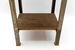 Pamono Art Deco Industrial Steel and Wood Work Table, 1940s><noscript><img width=