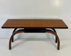 Pamono Art Deco Italian Console Table in Walnut and Maple Burl, 1940s