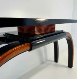 Pamono Art Deco Italian Console Table in Walnut and Maple Burl, 1940s