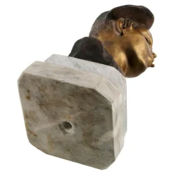 Pamono Art Deco Italian Gilt and Burnished Bronze Scugnizzo Bust by Giovanni De Martino, 1920s><noscript><img width=