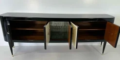 Pamono Art Deco Italian Parchment and Black Lacquer Sideboard, 1950><noscript><img width=