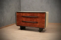 Discount Pamono Art Deco Italian School Walnut and Goat Skin Chest of Drawers, 1930