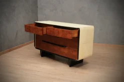 Discount Pamono Art Deco Italian School Walnut and Goat Skin Chest of Drawers, 1930
