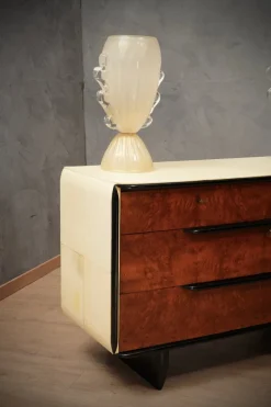 Discount Pamono Art Deco Italian School Walnut and Goat Skin Chest of Drawers, 1930