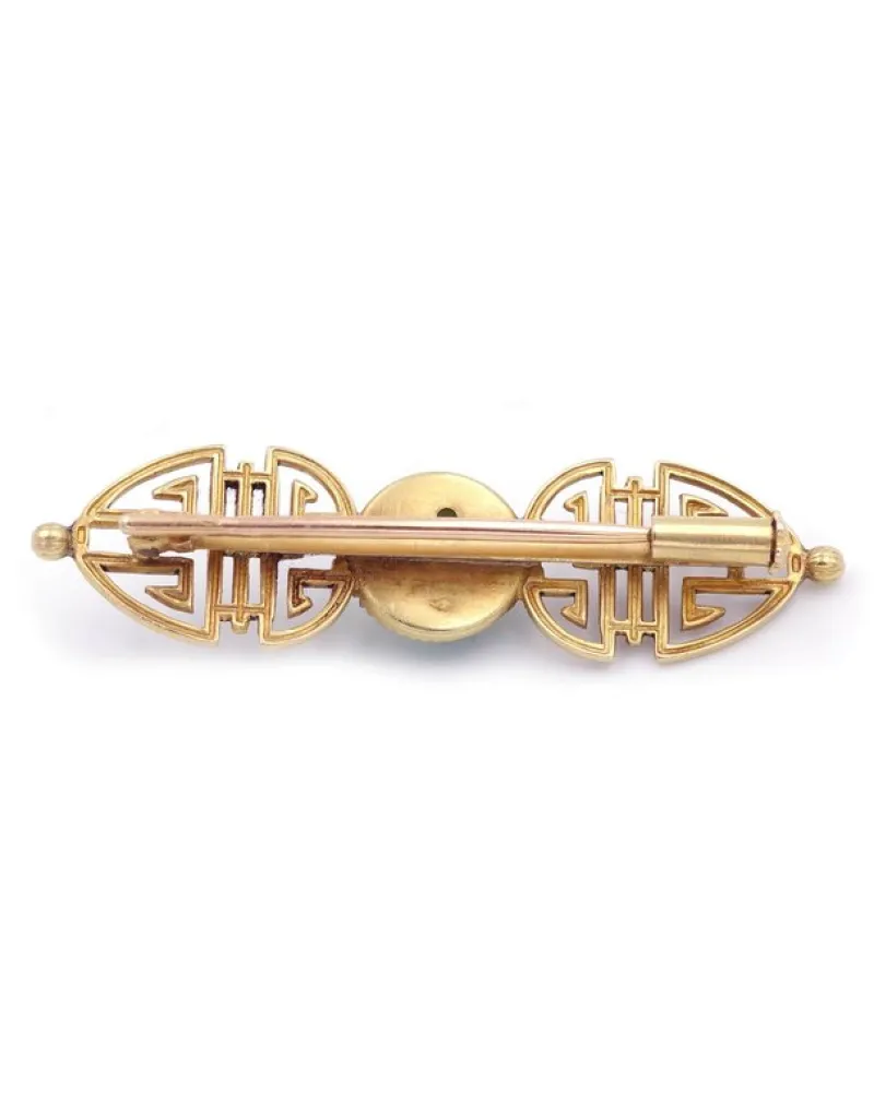 Pamono Art Deco Jade Brooch