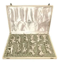 Online Pamono Art Deco Knife Rests with Fish and Sea Creature Motif, Set of 12