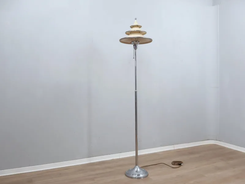 Online Pamono Art Deco Lacquered Aluminum and Chrome Floor Lamp, 1930s