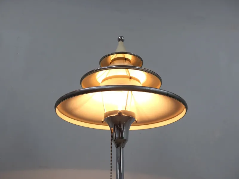 Online Pamono Art Deco Lacquered Aluminum and Chrome Floor Lamp, 1930s