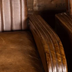 Discount Pamono Art Deco Leather Tub Chairs & Sofa, 1920s, Set of 3