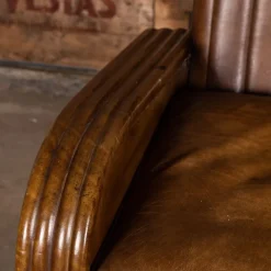 Discount Pamono Art Deco Leather Tub Chairs & Sofa, 1920s, Set of 3