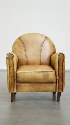 Pamono Art Deco Light Cognac Armchair in Leather> Children's Chairs