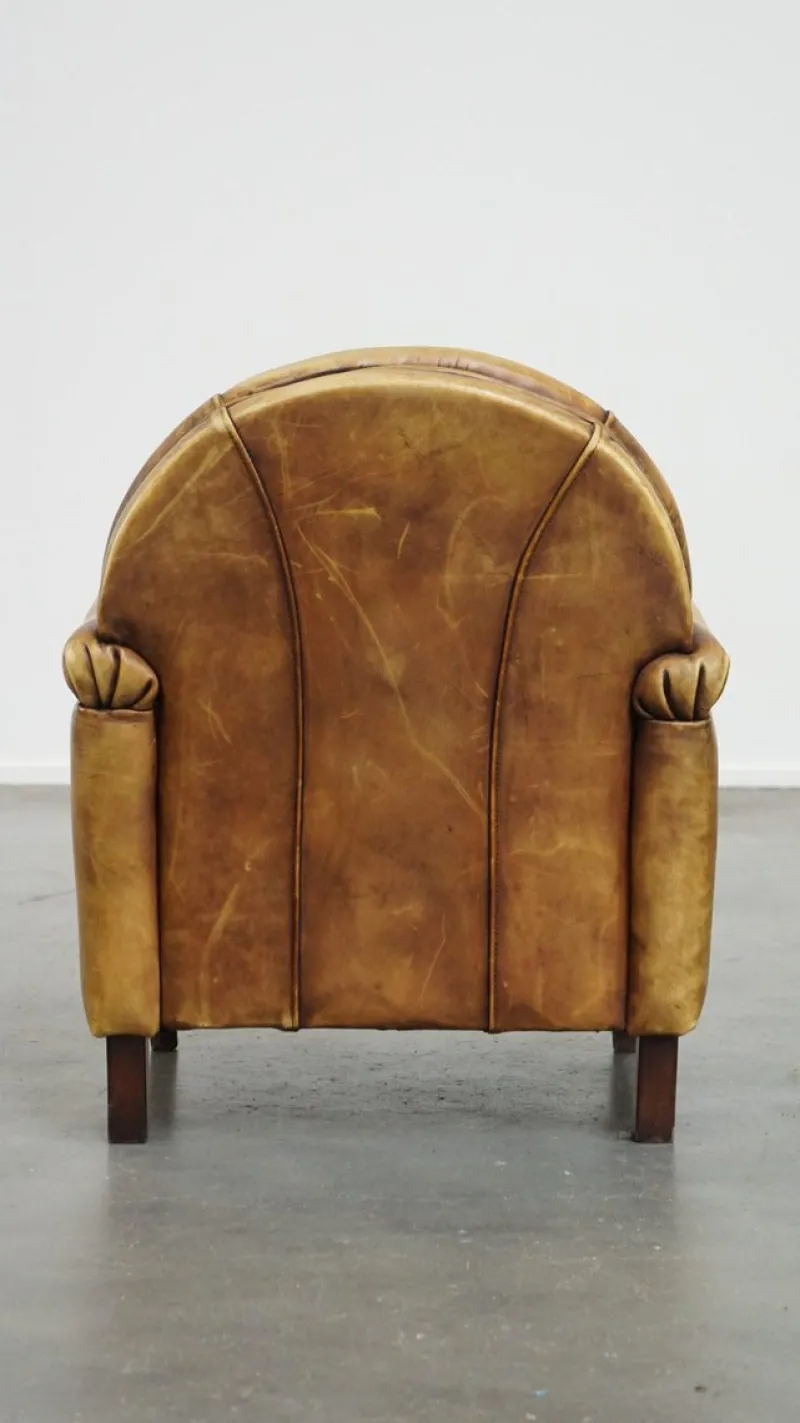 Pamono Art Deco Light Cognac Armchair in Leather> Children's Chairs